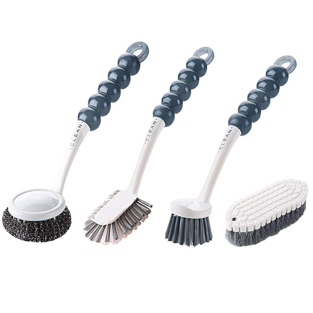 HASTHIP Bathroom Cleaning Brush Set for Kitchen and Floor with Hanging Design | Set of 4