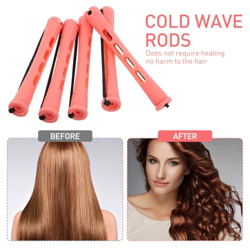 HASTHIP® 30pcs Heatless Hair Curler Kit, Cold Wave Hair Roller for Women, Small Perm Rods Styling Perming Curl Rods for Cold Wave Perm Curls