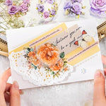 HASTHIP® 6 Rolls Floral DIY Scrapbooking Decorative Tapes Washi Tape Stickers PET Transparent Aesthetic for Journal Making Art Craft 3PCS