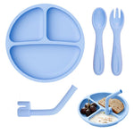 HASTHIP® Plato de Silicona para Bebés con Succión Antideslizante y Divisiones – Libre de BPA,PVC y Ftalatos – Diseño Silicón Grado Alimenticio para Alimentación Independiente Apto