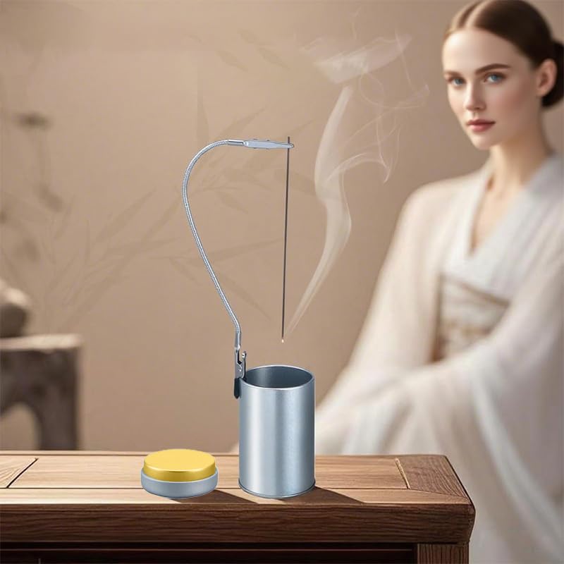 HASTHIP Incense Sticks Holder for Home Use with Dual Ended Clips and 28 cm Tray | Stainless Steel 2pcs Set