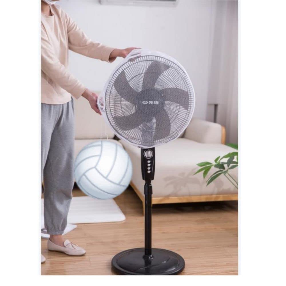 HASTHIP Kids Finger Protector Fan Cover for 18 in Pedestal Fan with Drawstring Mesh | Washable Dustproof White Pack of 1
