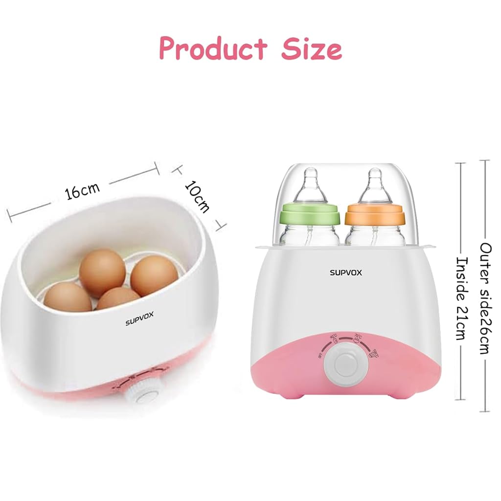 HASTHIP® Calentador de Biberones Eléctrico 6 en 1 para Bebés,Esterilizador de Botellas Rápido 8-15 Min,Mantiene Calor 24H Calentamiento Alimentos Temporizador y Temperatura Ajustable