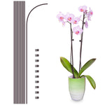 HASTHIP® 10Pcs Plant Support Stakes with 10Pcs Mini Claw Clips, 15.7" Flexible Metal Wire Garden Plant Training Stakes for Orchid, Morning Glory, Tomato, Dahlia & More