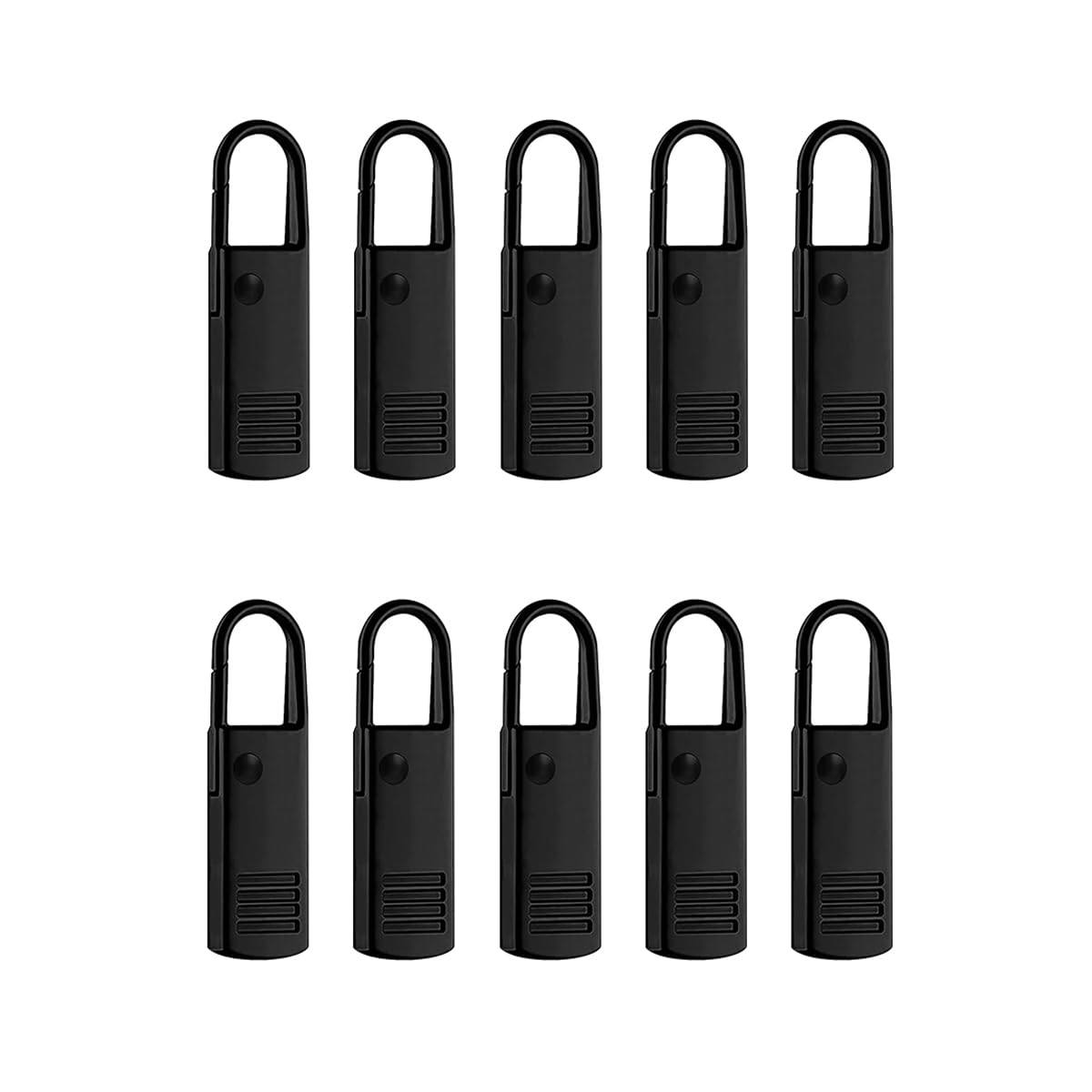 HASTHIP Zipper Puller for Jackets and Backpacks featuring Quick Release Metal Tabs | 10 Pcs Black
