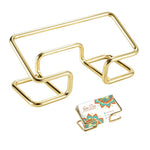 HASTHIP® Soporte para Tarjetas de Visita de Metal Dorado,Organizador Moderno Escritorio,Porta Tarjetas Negocios para Hombres Soporte Exhibición 100 Elegante y
