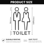 HASTHIP® Acrylic Adhesive Backed Men's and Women's Bathroom Sign, Bathroom Door Signs, Restroom Signs for Business,Bathroom Signage (Golden)-Black