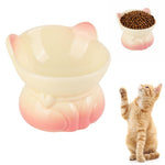 HASTHIP® Ceramic Cat Feeding Bowl Water Bowl 240ML, Elevated Pet Food Dish for Cats and Small Dogs, Non-Slip Raised Feeding Bowl for Comfortable Eating