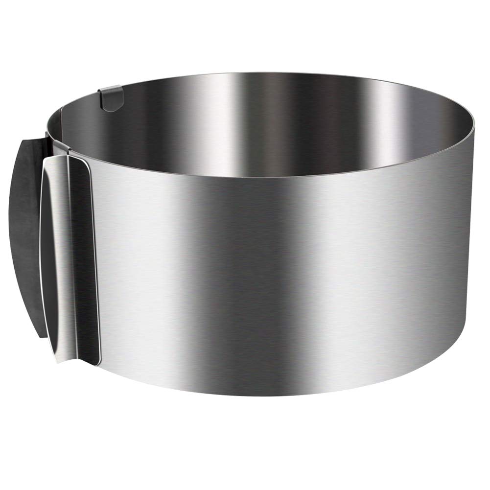 HASTHIP Cake Ring for Mousse and Dessert Baking featuring Adjustable 6 to 12 in Size | 3.14 in Deep Stainless Steel Mold