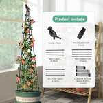 HASTHIP® 120CM Trellis for Climbing Plants Plastic Climber Support Adjustable Triangle Creeper Sticks for Clematis Roses Ivy 2PCS