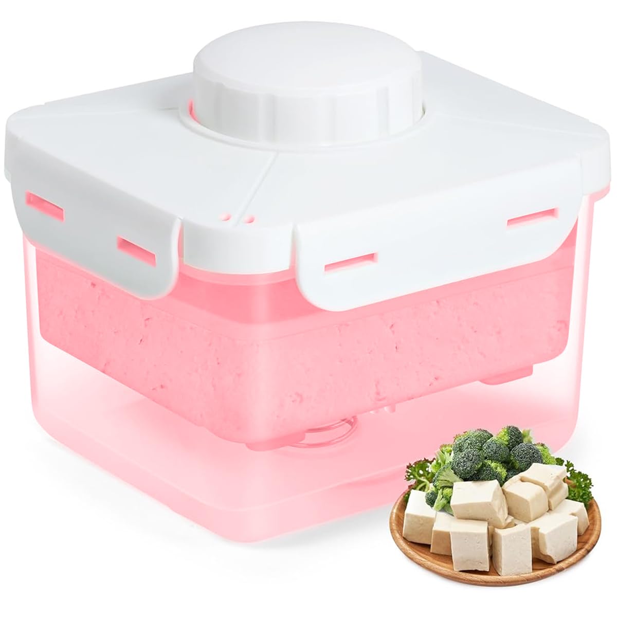 HASTHIP Tofu Press for Homemade Tofu and Salad with Stainless Steel Spring 15.5x13.5x13.5cm