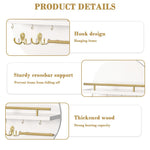 HASTHIP Wall Shelf for Entryway with Key Hook Rack and Sturdy Cross Bar Support | Modern Wooden Round Geometric Design