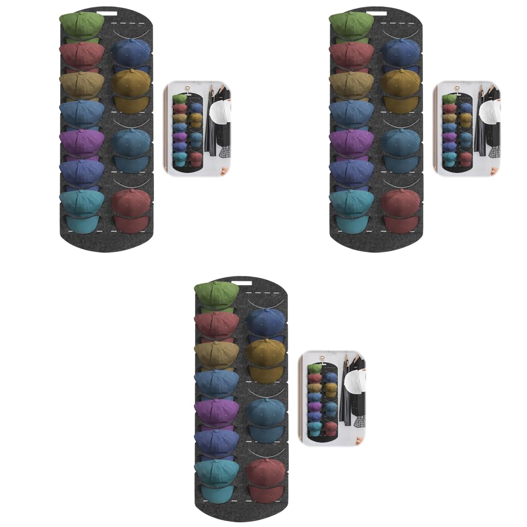 HASTHIP Hat Organizer for Baseball Caps with 14 Pocket Over Door Design | Felt Storage Holder