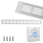 HASTHIP Ventilator Cover for Cabinets and Wardrobe Doors with Screw Mounting 17.7 x 1.9 in Aluminum | Silver Tone Finish