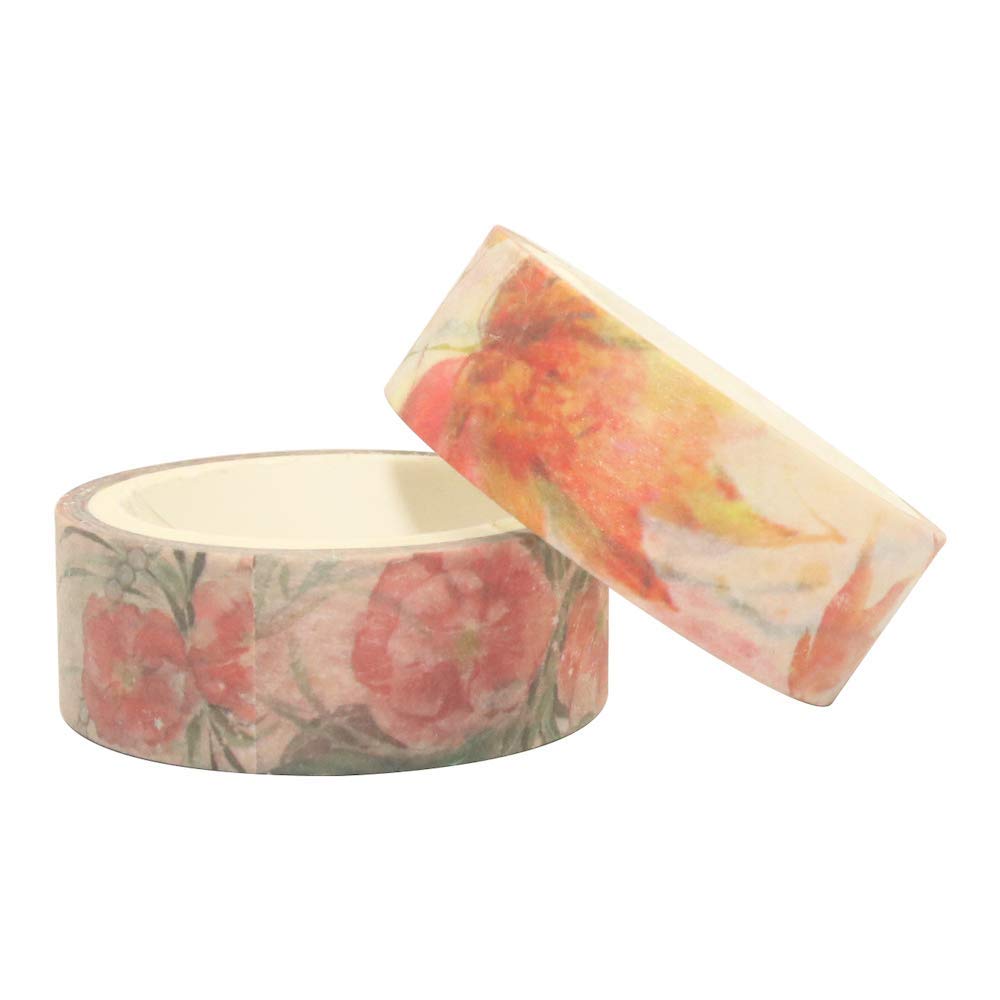 10 Roll Washi Tapes Set Spring Flower Colour Tapes Decorative Tape Craft Supplies for DIY Craft,, Journal Supplies, Gift Wrapping, Scrapbooking