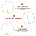 HASTHIP Crochet Hooks Set for Hair and Crafts with 9 Tools featuring Ergonomic Handle | 0.5mm–5mm Sizes
