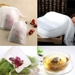 HASTHIP Tea Filter Bags for Loose Leaf and Coffee 100 pcs 2.16 x 2.75 in with Drawstring Design