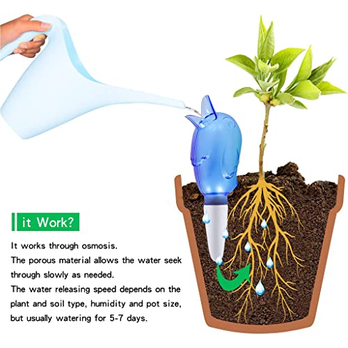 HASTHIP® 12PCS Drip Irrigation Kit for Pots Plant with Bottles Creative Ceramics Watering Device 4-7 Days Automatic Gadget Garden Home Office Travel Vacation