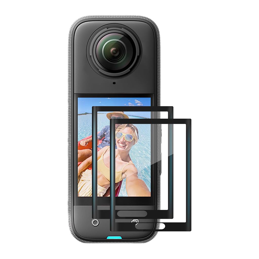 HASTHIP® Protector de Pantalla 2 Pack para Insta360 X5 / X4, Vidrio Templado 9H, Ultra HD, Antirrayas, Antiburbujas, Alta Sensibilidad y Fácil Instalación para Cámara 360