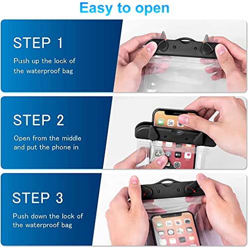 HASTHIP® Waterproof Mobile Pouch,Waterproof Pouch for Mobile Phone,Cover with Lanyard IPX8 PVC Touch Screen Underwater Phone for 6.9"& Below iPhone Samsung Pixel Mi Moto