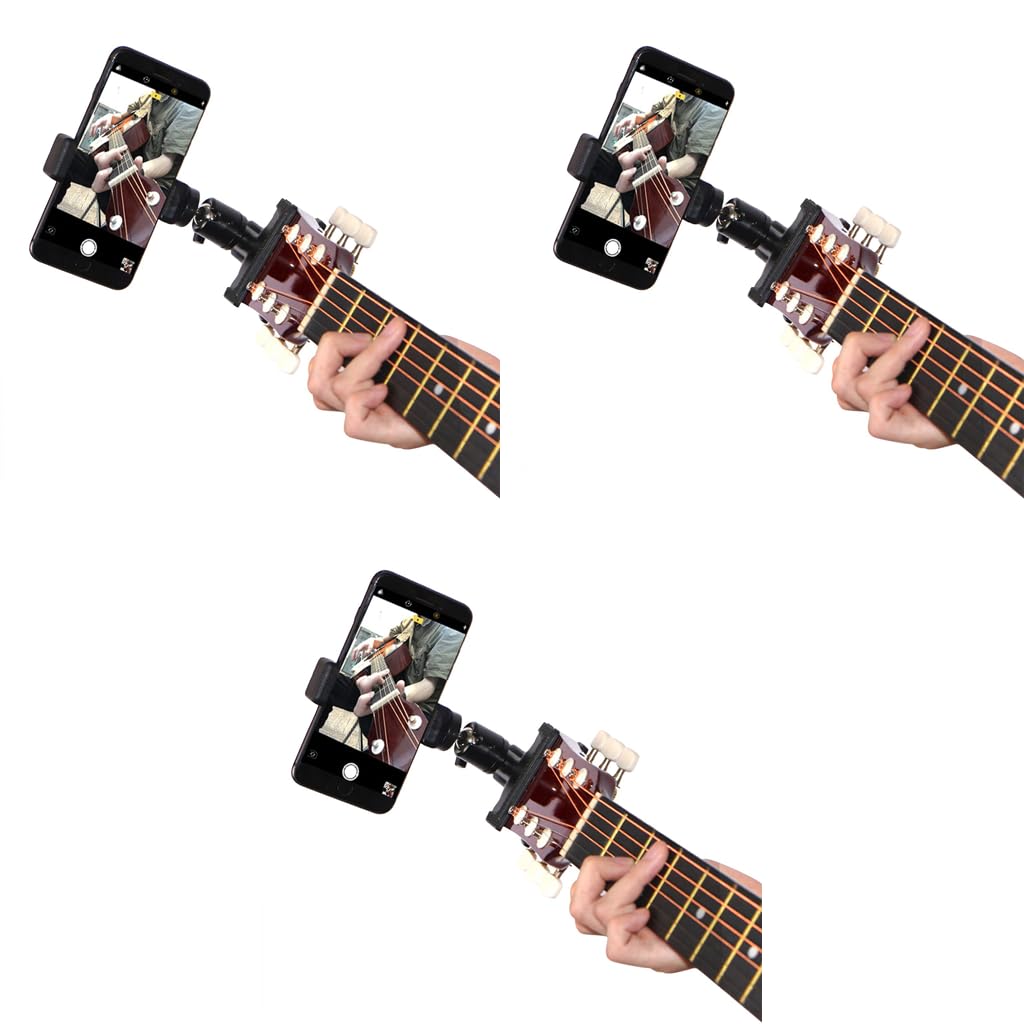 HASTHIP Guitar Phone Holder for Musicians with 360° Rotation and Strong Clamp Grip | 3 PCS