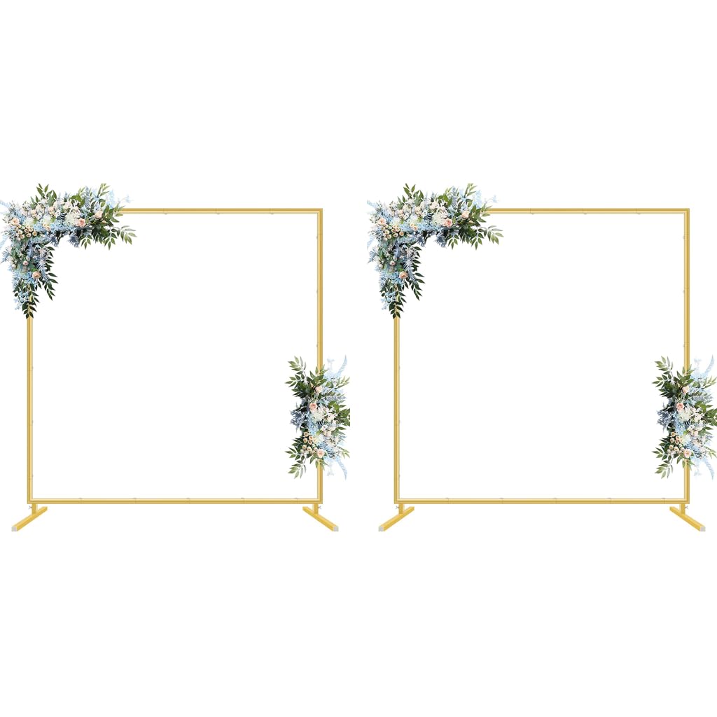 HASTHIP Square Balloon Arch Stand for Wedding and Party Backdrops 200CM Gold Set of 2