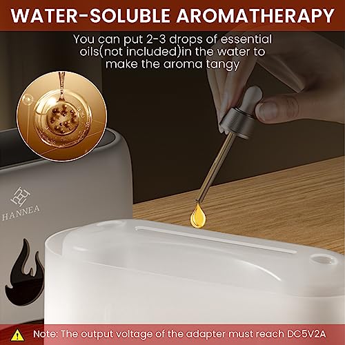 HASTHIP® BrandName 200mL Essential Oil Diffuser with Flame Light, Quiet Ultrasonic Aromatherapy Humidifier, Auto Shut-Off, Electric Mist Maker for Bedroom, Home, Office