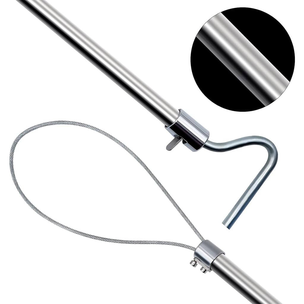 HASTHIP Animal Control Catch Pole with 66cm Adjustable Steel Cable Loop and 26in Design | Humane Stainless Steel Tool for Dogs Goats and Small Livestock