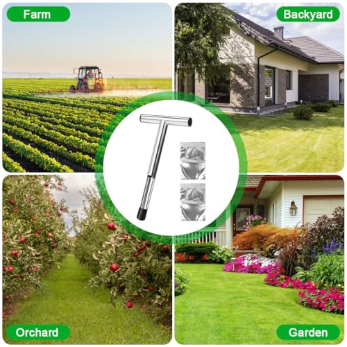 HASTHIP® 12'' Soil Sampler T-Handle Soil Sampler,Sample Slot Design,Stainless Steel Corer for Testing Moisture Nutrients pH and Composition