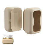 HASTHIP Silicone Suction Cup Tissue Box for Bathroom and Office featuring 160×105×65mm Secure Base | Space-Saving Under Desk Storage