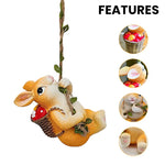 HASTHIP Cute Resin Climbing Bunny for Planters featuring Rope & Hook | Whimsical Home Decor