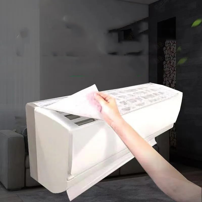 HASTHIP® 10 Sheet Air Conditioner Dust Covers for Split Air Conditioner, Non-woven Fabric Ventilated Air Contioner Top Cover Sheet with Self Adhesive Tabs, Air Conditioner Protective Covers, 20x80cm