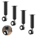 HASTHIP Adjustable Furniture Legs for Bed Sofa Cabinet with 80–120mm Telescopic Metal Alloy Wheels