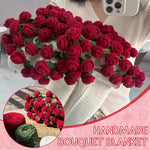 HASTHIP® DIY Crochet Rose Flower Blanket Material Kit 80cm Dia Round DIY Crochet Kit Couch Blankets Romantic Rose Blanket for Home Decor Gift Items for Women