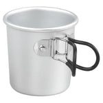 HASTHIP® Taza de camping de aleación aluminio 150 ml con asa plegable,taza ultraligera y compacta para exteriores,viaje picnic senderismo y mochilero - Plata