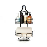 HASTHIP Shower Caddy for Bathroom Toiletries with 3 Metal Baskets and Hooks | No‑Drill Quick‑Dry Organizer