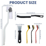 HASTHIP Gap Cleaning Brush Set for Kitchen and Bathroom with 11pcs Curved and Grout Brushes