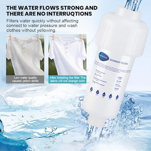 HASTHIP® Washing Machine Filter, Water Filter Cartridge with 3 Replacement Filter, Water Filter for Tap, Washing Machine Accessories