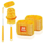 HASTHIP Double Sided Microfiber Duster with 20 Washable Refills for Home and Car Cleaning | Flexible Bendable Handle