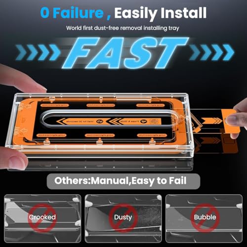 HASTHIP® Compatible with Samsung S25U 2Pcs Screen Protectors HD Tempered Glass Screen Protectors Privacy Screen Protectors Anti-scratch Screen Protectors withScreen Alignment Tool & Accessories Pack