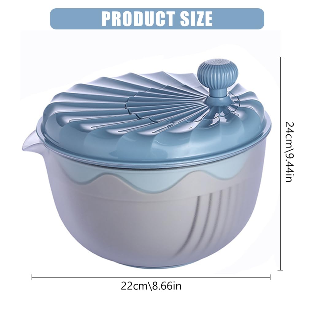 HASTHIP® Salad Spinner and Vegetable Dryer,Large Fruit and Vegetable Washer for Salad,Mix Pasta Dryer Easy Cleaning Efficient Drying Maker with Built-in Dressing Mixer