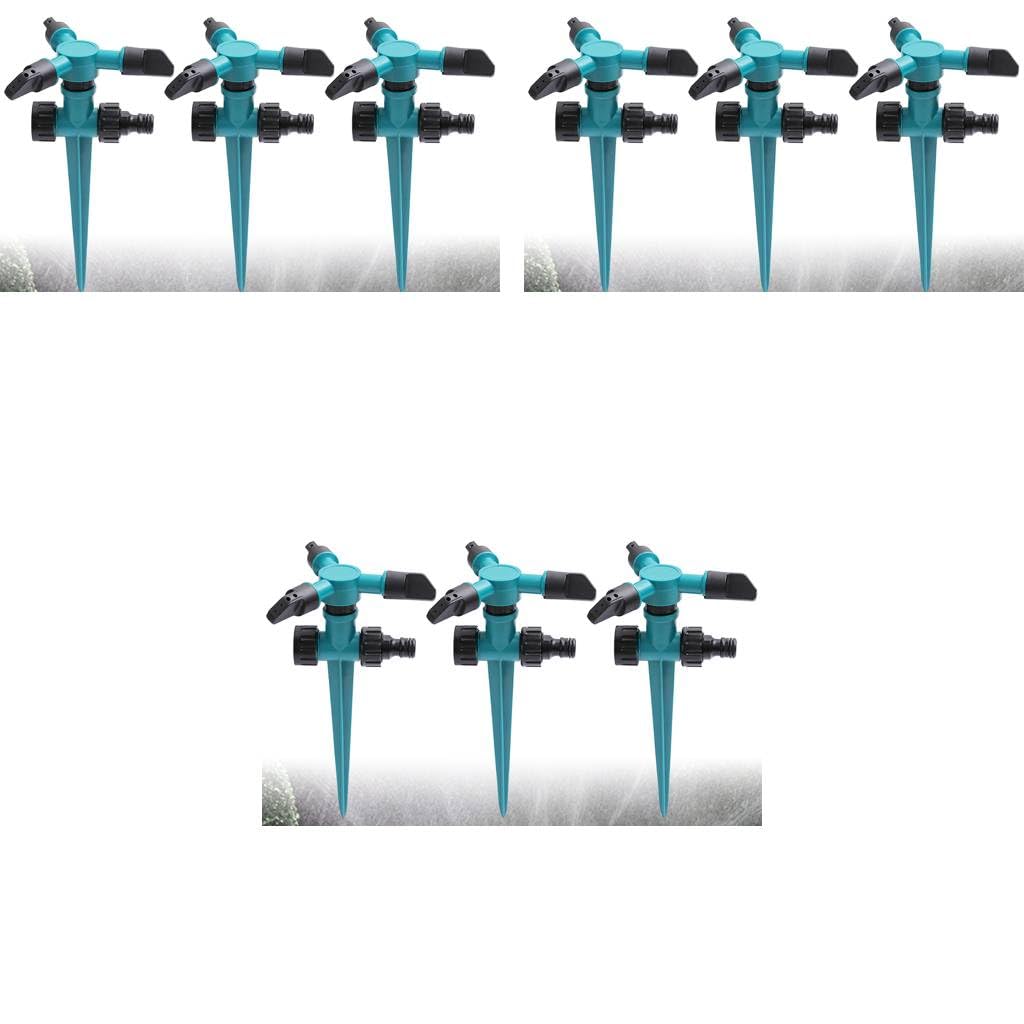 HASTHIP Garden Sprinkler for Lawn Watering with 360° Rotation and 9pcs Set | Adjustable Three-Outlet ABS Design