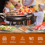 HASTHIP® 3Pcs Food Serving Tray 304 Food Grade Food Plates 36x20cm Rectangle Deli Serving Plate Party Plates Big Size Food Plates Food Serving Tray for Wedding, Festivals, BBQ, Buffet