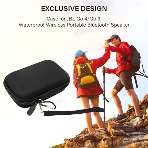 HASTHIP® YourBrand Hard Carrying Case for JBL Go 4/Go 3 Speaker,Waterproof EVA Travel Protective Storage Bag with Hand Strap & Accessory Pocket,Shockproof Anti-Scratch Cover for JBL Go 4/Go 3