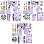 HASTHIP® 219PCS Kawaii Kuromi School Supplies Set Stationeries with Notebook Pencil Pouch Click Pens Card Holder Book Markers 50Pcs Stickers Note Girls Gift