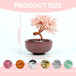 HASTHIP Crystal Tree Feng Shui for Desk Decor with Ceramic Basin and Pink Quartz 7x10cm | Good Luck Gift