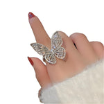 HASTHIP® Anillo de mariposa de circonita cúbica