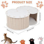 HASTHIP Cat Hideaway Tunnel House for Under 5kg Cats with Semi-Closed Felt Design | DIY Assembly