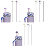 HASTHIP Silicone Straws with Caps 6PCS 12 Inch Reusable for Stanley Cups | Food Grade BPA Free