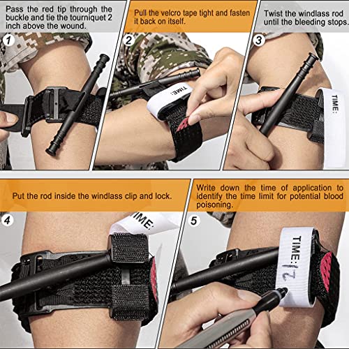 HASTHIP® Military Tourniquet for Outdoors Camping Survival, Adjustable Emergency Tourniquets, One-Handed